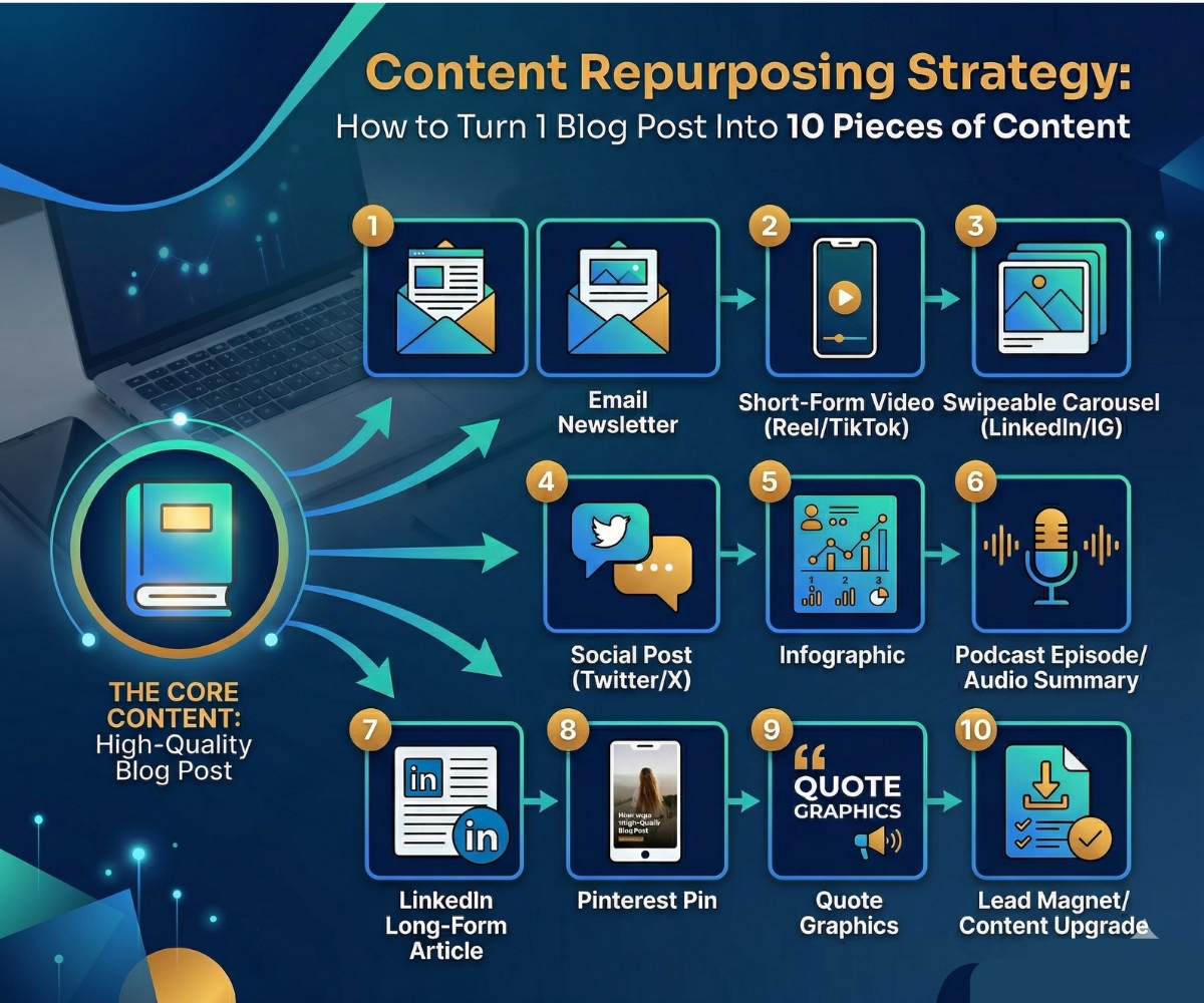 How to Repurpose One Blog Post Into 10 Pieces of Content (Step-by-Step)
