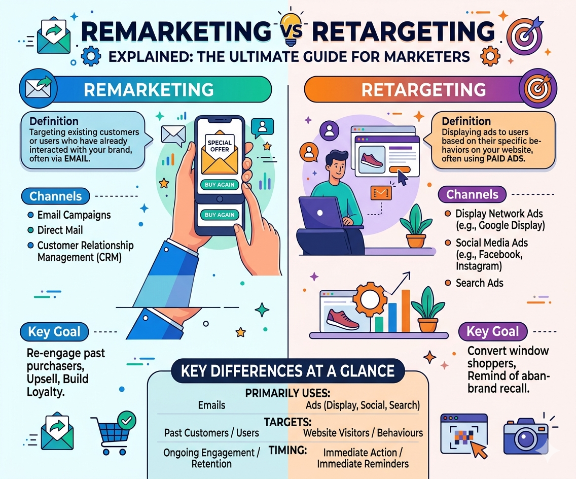 Remarketing vs Retargeting Explained: The Ultimate Guide for Marketers
